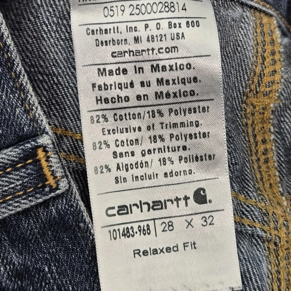 Carhartt Men Jeans 28X32 Blue Denim 101483 Relaxed Fit Holter 31